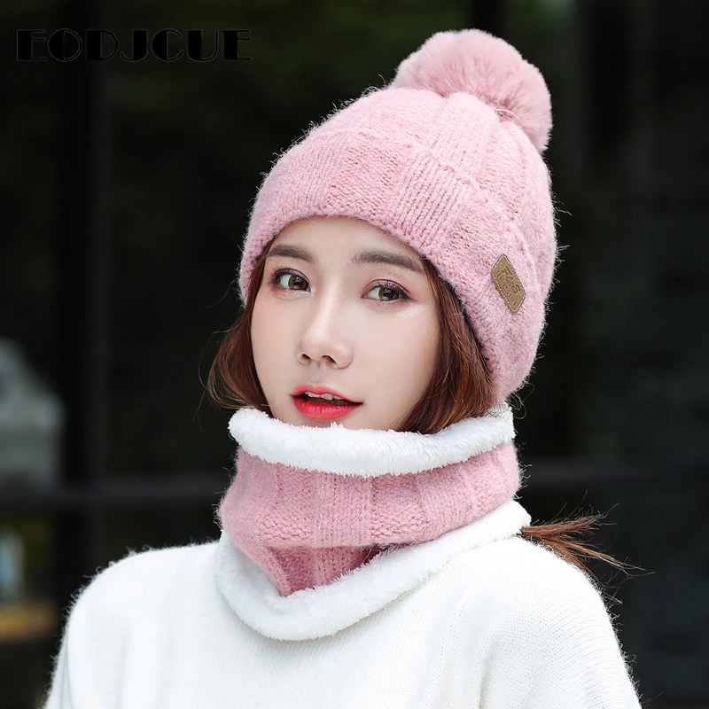 2 шт. зимние шапки для женщин шапочки Skullies Hat женские шапки для верховой езды вязаные головные уборы наборы оптом