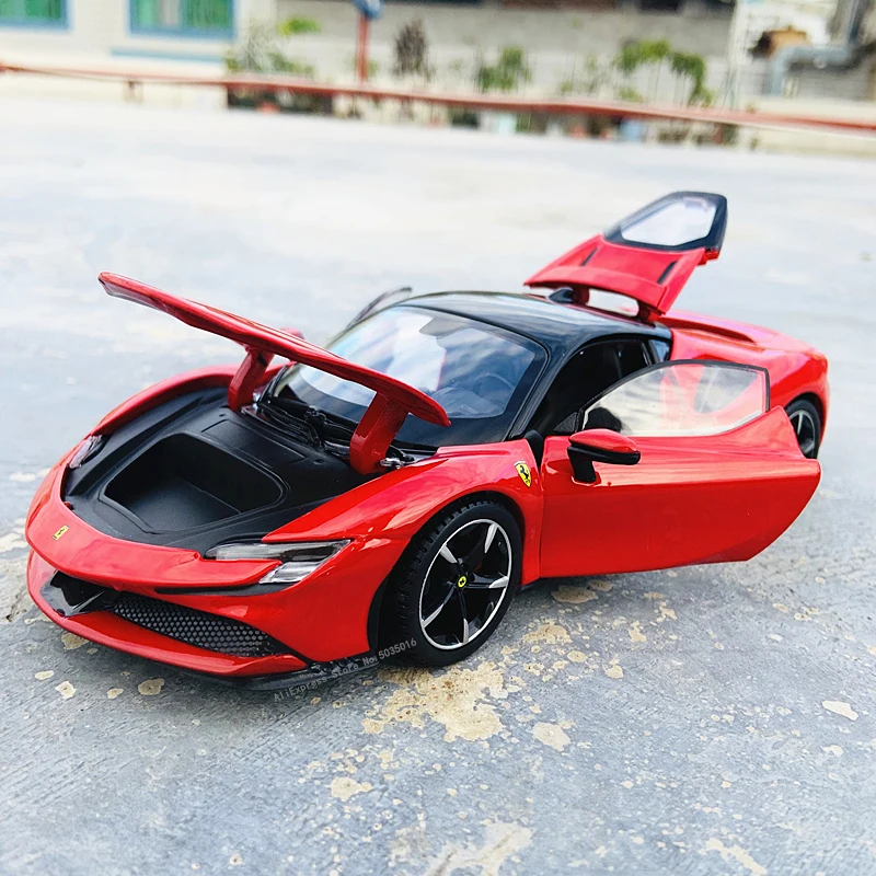 Burago 1:24 Ferrari SF90 Stradale Racing Diecast Model Car Red Collection Gift Burago 1:24 Ferrari SF90 Stradale Racing Diecast Model Car Red Collection Gift