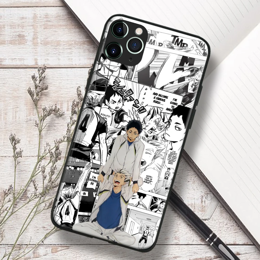 Kotaro Bokuto Keiji Akaashi Haikyuu! Мягкий стеклянный чехол из ТПУ для телефона IPhone SE 6s 7 8 Plus X Xr Xs