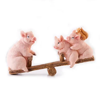 

Resin Cute Pig figurine resin crafts zodiac gift original cute favorite home desktop ornament garden decoration miniature garden