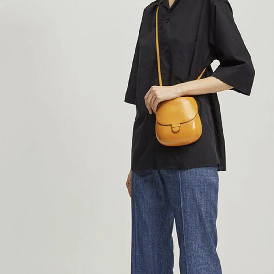 

Simple Mini Saddle Bag For Female Vintage Solid Pu Leather Crossbody Bags Ladies Minimalist Wind Daily Shoulder Bag Summer New