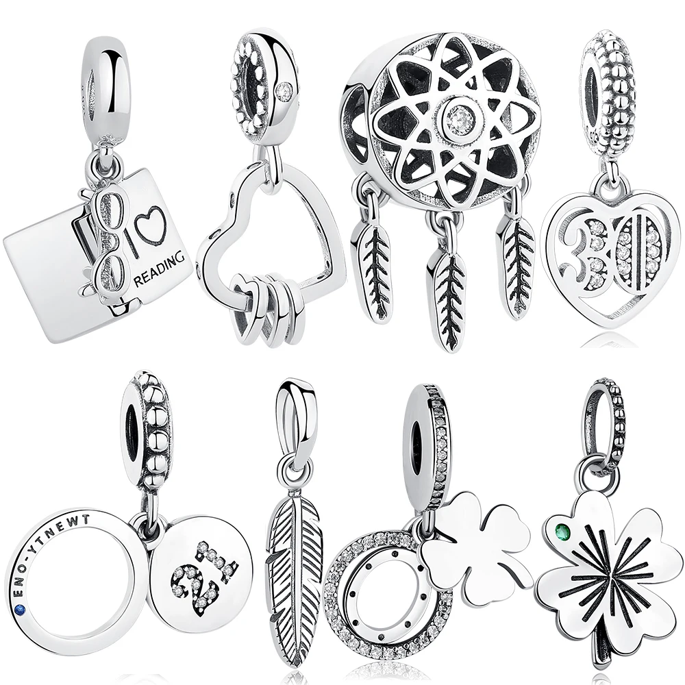 925-Sterling-Silver Charms Bracelets Fashion Jewelry Fit-Pandora Original DIY ELESHE