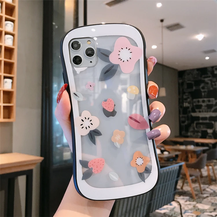 Простой красочный чехол s с цветами для iphone 11promax 7 8 Plus X чехол для телефона для iphone XR XS Max парная Прозрачная Жесткая стеклянная задняя крышка