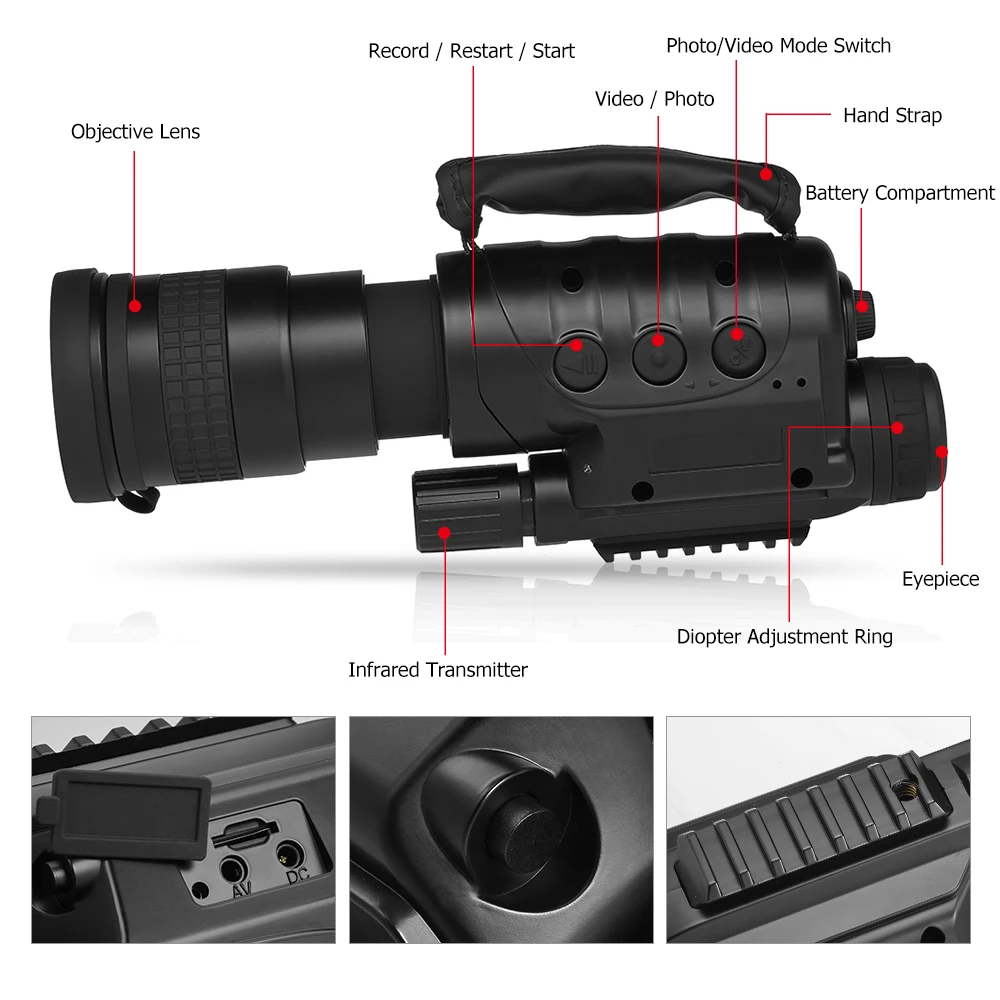 8x60 цифровой Монокуляр ночного видения телескоп инфракрасное устройство фото видео рекордер для кемпинга туризма путешествия охоты
