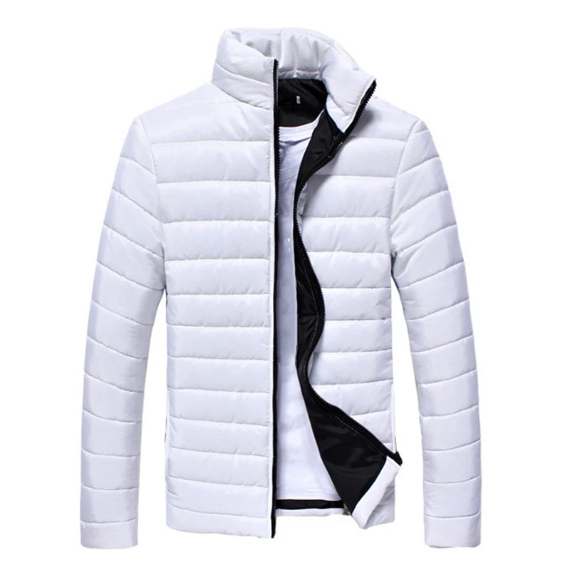 

2019 Men Fashion Jacket Puffer Coat Jackets Basic Winter Warm Down Stand Collar Zipper Ultralight Male Solid Color Outwear