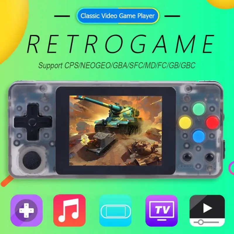 

2.6 inch LCD Handheld Game Console 3000 Classic Games Retro Console with 32GB Game Card Portable Handheld Gaming Player AV Out