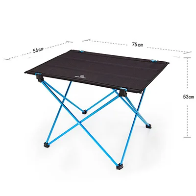 Портативный складной стол для 4-6 человек, стол для кемпинга, барбекю, пеших прогулок, путешествий, пикника, 7075, алюминиевый сплав, ультра-светильник - Цвет: blue