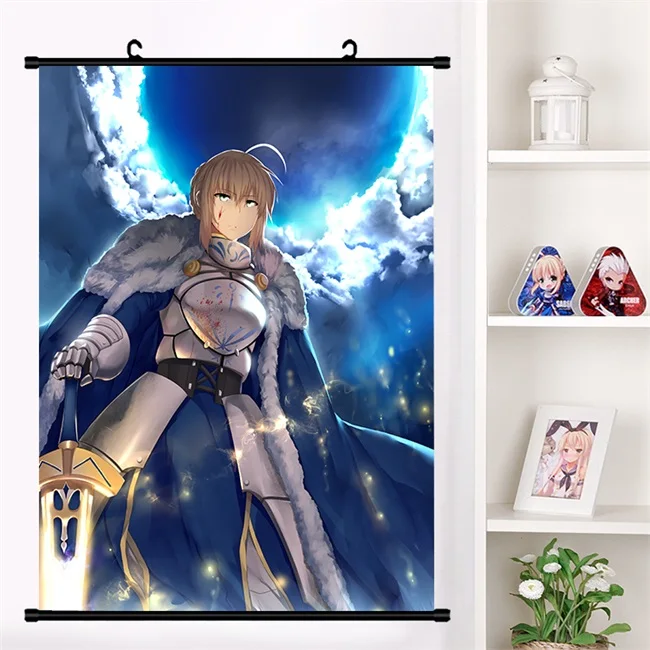 Аниме Fate/stay night Altria Пендрагон сабля игра Аниме настенные настенный плакат отаку коллекция домашнего декора искусства - Цвет: W