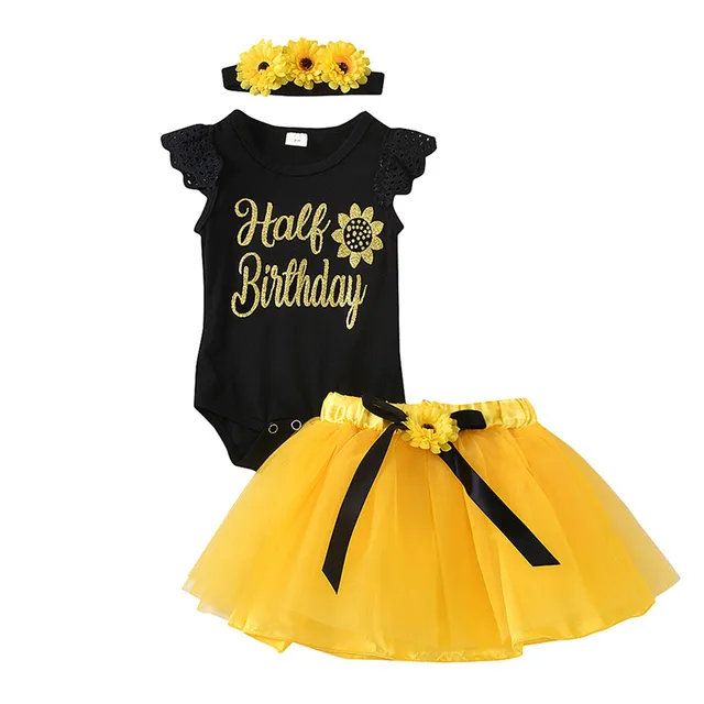 sunflower first birthday outfit