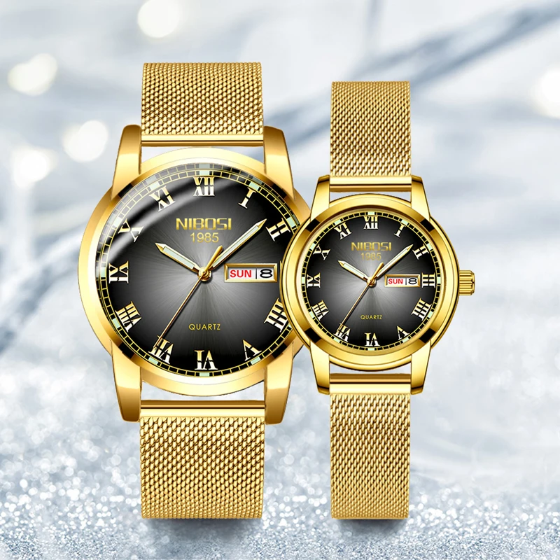 NIBOS женские часы мужские для пары люксовый бренд стальной ремешок Классические