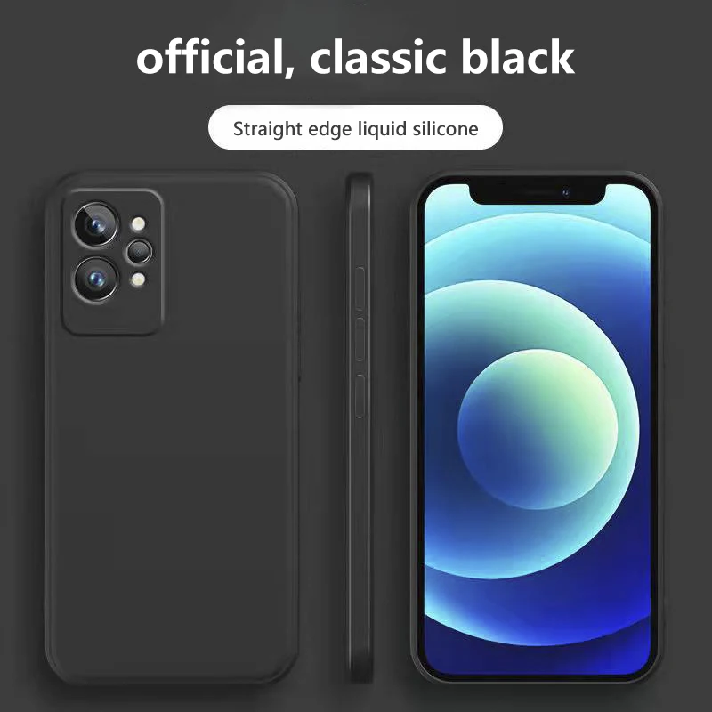 Für Realme GT 2 Pro Neue Handyhülle aus flüssigem Silikon mit geraden Kanten, ultradünne All-Inclusive-Linse, Fallschutz_voghion.com