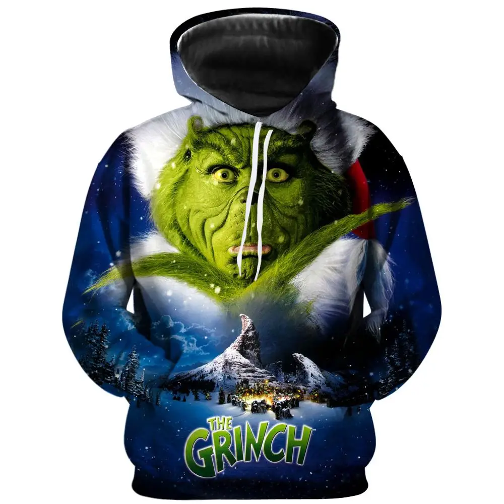 Толстовки Grinch с 3D принтом мужские толстовки спортивные костюмы унисекс модные