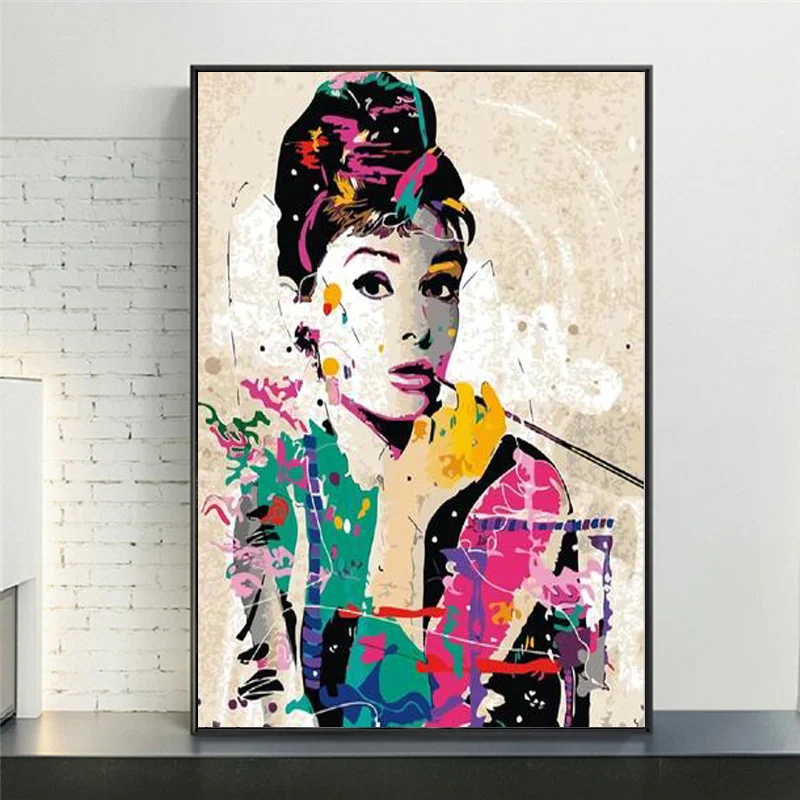 

Retro Beauty Monroe Blow Bubbles Graffiti Wall Art Prints Canvas Painting Posters On Home Decor Street Art Pictures For Room
