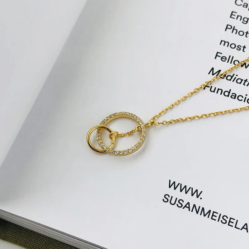 

Far to the Vatican in S925 Fine Silver New Style Full of Crystals Shuanghuan Necklace Female Choker Cross Border Hot Selling Acc