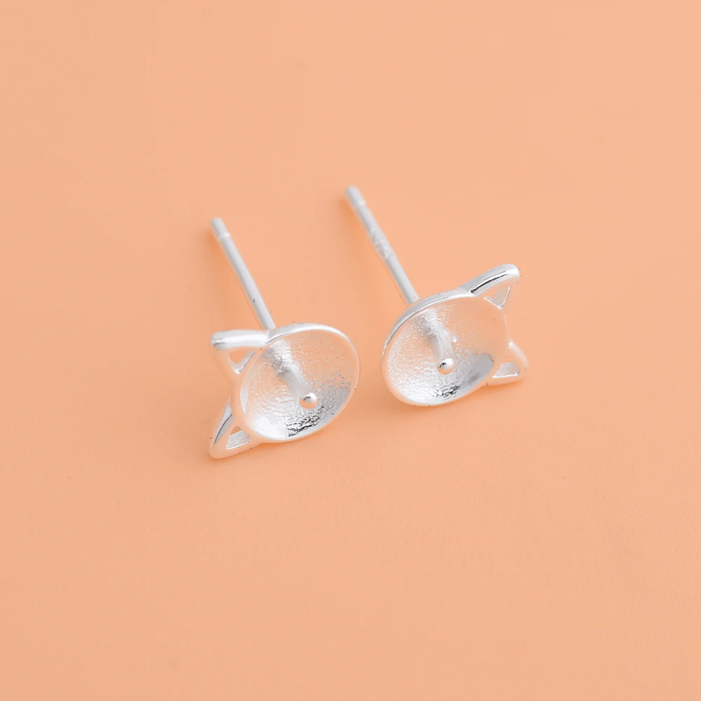 Серьги из серебра S925 пробы в виде кота лоток для головы серьги ручной работы