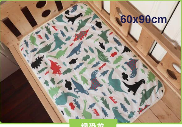 60x90cm dinosaur Пеленка, пеленка, простыня, матрас, пеленальный коврик, постельные принадлежности, детские, водонепроницаемые, многоразовые, детские, Мультяшные, хлопковые пеленки - Цвет: 60x90cm dinosaur