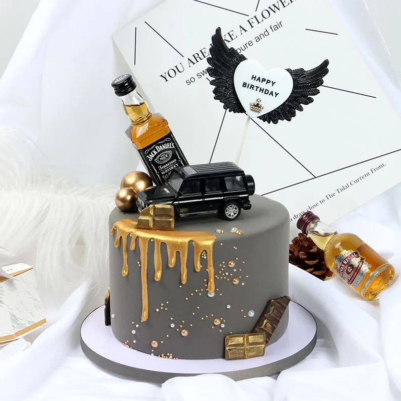 

INS Angel Wings Happy Birthday Cake Topper Love Heart Birthday Cupcake Topper Supplies for Girls Birthday Party Cake Decorations