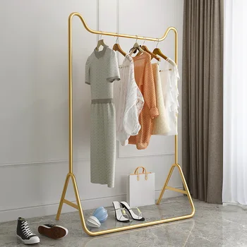 

Simple Modern Iron Net Red Hallstand Floor Simple Clothes Bedroom Household Storage Clothes Hanger
