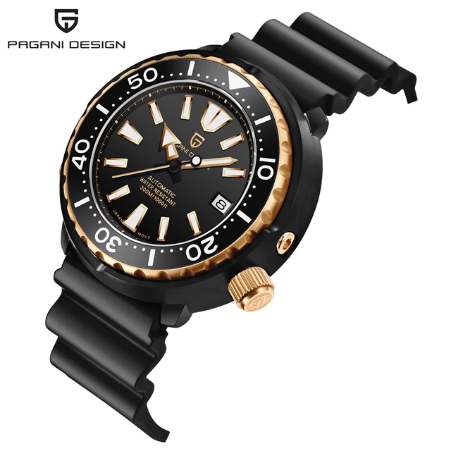 PAGANI DESIGN New 45MM Tuna Diving Wristwatch Men's 300M Waterproof Mechanical Automatic Watches Ceramic Bezel Relogio Masculino 
