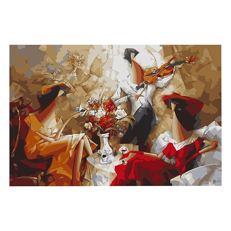 Paint By Numbers for Adults and Kids DIY Painting Gift Kits Pre-Printed Canvas Art Home Decoration -Music Story | Дом и сад