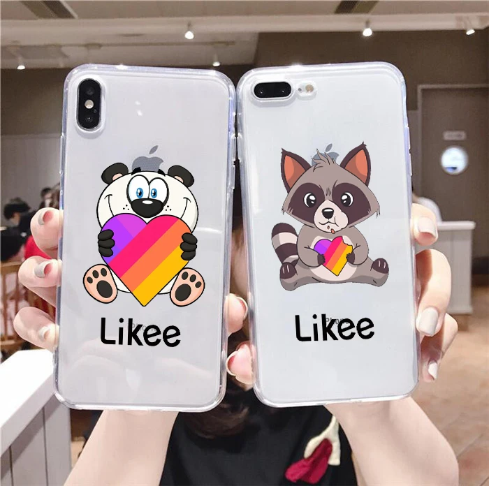 Likee Прозрачный чехол для телефона с забавным котом медведем любовным сердцем iphone