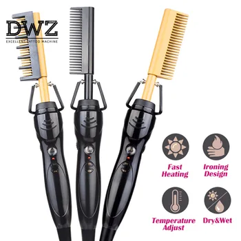 

Electric copper comb multifunctional curling iron two-in-one household curling iron electric hair straightener styling tool