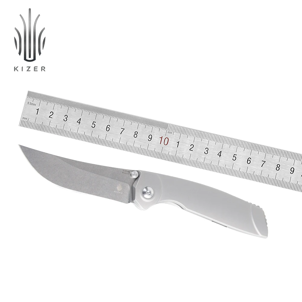 

Kizer folding knife Shamshir KI4517 2020 new titanium knife pocket knife for hunting camping knife high quality survival tool