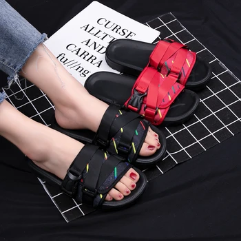 

Summer Women Slippers Slide Sandals Beach Slides Lightweight Eva Non-slip Buckle Soft Bottom Women Men Couple Outdoor Home Shoes