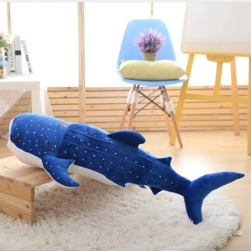 Plush Doll 150cm Large Size Soft Shark Plush Toy Big Creative Blue Whale Stuffed Soft Shark Sea Fish Plush Pillow Lovely Children Baby