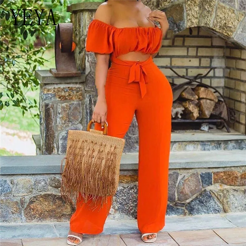 

YEYA Plus Size Strapless Cut Out Summer Jumpsuit Short Sleeve Off Shoulder Wide Leg Chic Boho Beach Women Sexy Rompers Overalls