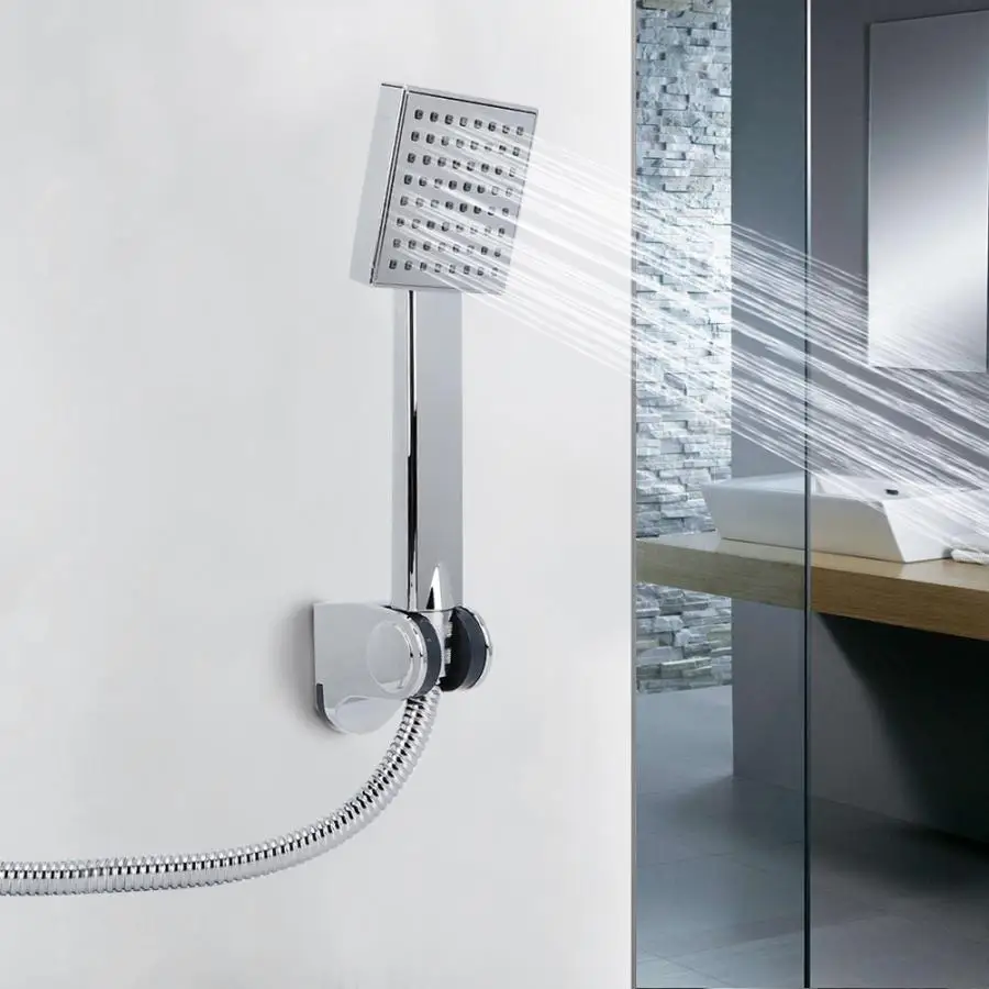 

G1/2in Chrome Plated Shower Head Kit Handheld Shower Spray Head Showering Sprayer Hose Bathroom Accessories