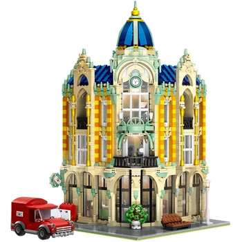 

MOC City Series 4030+Pcs Corner Post Office DIY Small Particle Building Block Assembled Stem Toy with Light Creative Gift For 8+