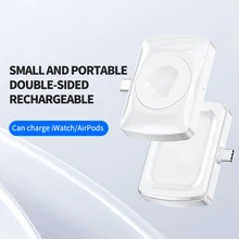 

2 in 1 Double Side 5W Wireless Charger for Apple Watch SE 7 6 5 4 3 2 Series USB-C Wireless Charging Station for Airpods Pro 2 3