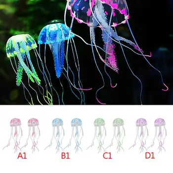

5pcs/set Soft Artificial Fish Tank Aquarium Coral Jellyfish Ornament Water Plant Simulated jellyfishs Silicone