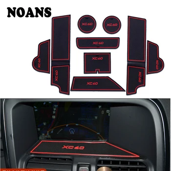 

1set Car Interior Cup Mat Door Gate Slot Pad Storage Box Mat Stickers Covers For Volvo XC90 XC60 2018 2017 2016 2015 Accessories