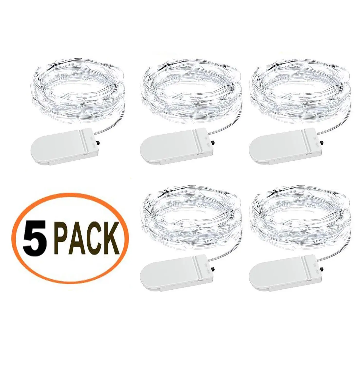 

5Pack LED String Lights, 3m 30 Silver Wire Micro Christmas decoration LED Fairy Lights IP68 Waterproof Firefly Light