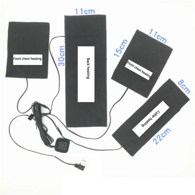 4-в-1 грелка USB Отопление теплое нижнее белье жилетка грелку куртка спортивная теплая зимняя 3 режима Водонепроницаемый и теплый 30N18 - Цвет: heating pad