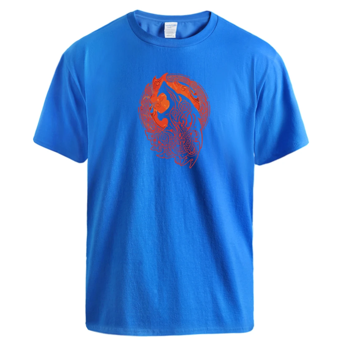 

Mans Nordiske mytologi Fenrir Tshirts 2020 Summer Fashion Clothing Short Sleeve Cotton Tee Shirts Casual O-neck T-shirts Men