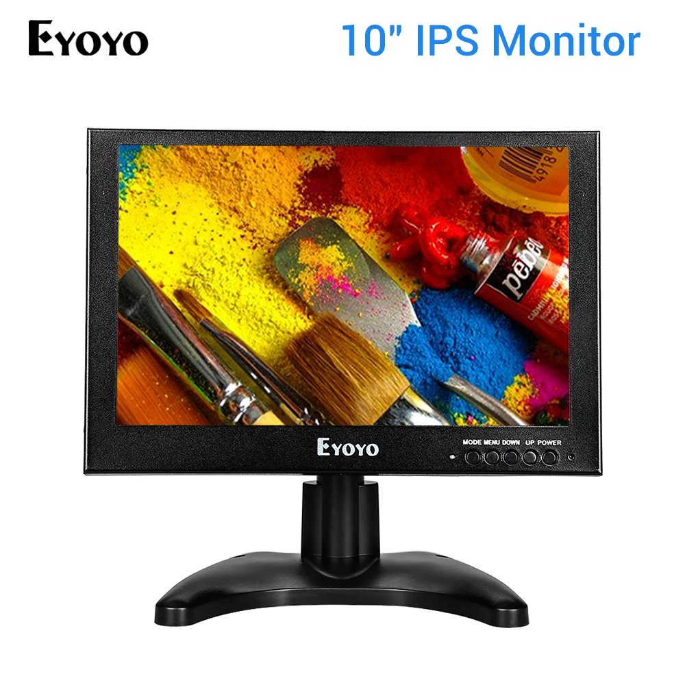 Eyoyo 1" дюймовый TFT LCD HDMI 1920x1200 монитор Full HD экран VGA/HDMI/bnc-вход автомобильный FPV DVD PC монитор камеры CCTV