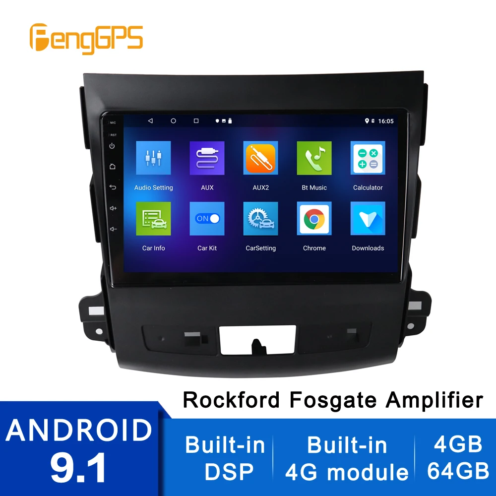 4G+ 64G 8 ядерный Android 9,1 автомобиль радио для Mitsubishi Outlander 2006-2011 gps DVD проигрыватель с навигационной системой Bulit-в DSP 4G модем стерео
