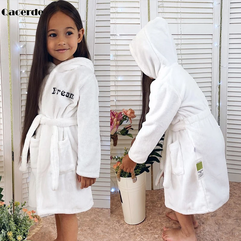 Child Bathrobe Flannel Winter Kids Sleepwear Robe Infant Pijamas Nightgown For Boys Girls 10-2 Years