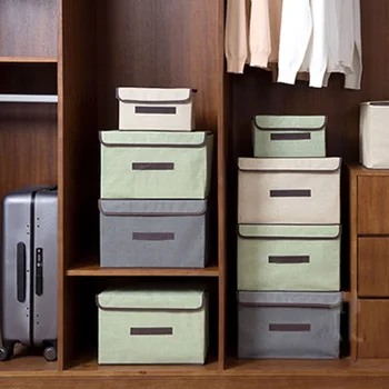 

2pcs/set Foldable Fabric Storage Box Home Wardrobe Clothing Finishing Artifact Student Dormitory Clothes Storage Box