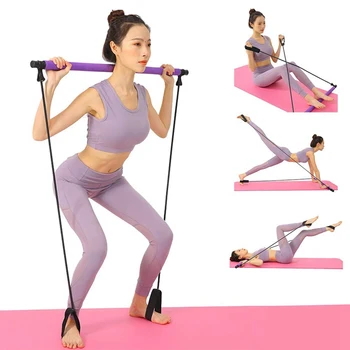 

Pilates Resistance Band Yoga Pull Rods Gym Bar Body Abdominal Resistance Bands for Pilates Exercise Stick Fitness Rope Puller