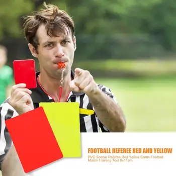 

Hot Sale Red Card Classic Delicate Texture PVC Soccer Referee Red Yellow Cards Football Match Training Referee Tool 8x11cm