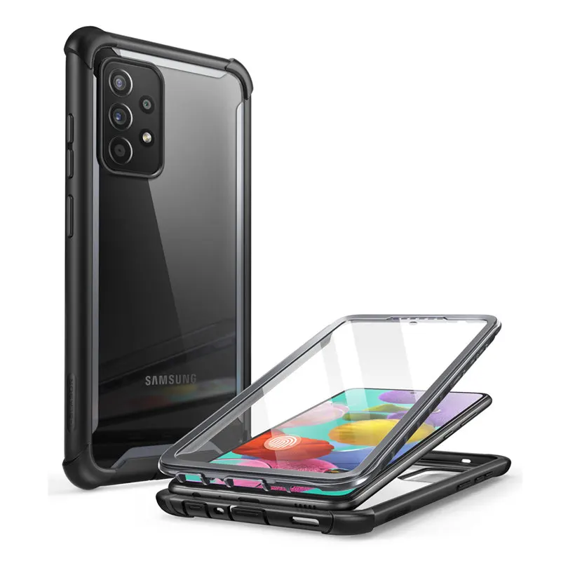 

For Samsung Galaxy A52 4G/5G Case (2021) I-BLASON Ares Dual Layer Rugged Clear Bumper Case with Built-in Screen Protector