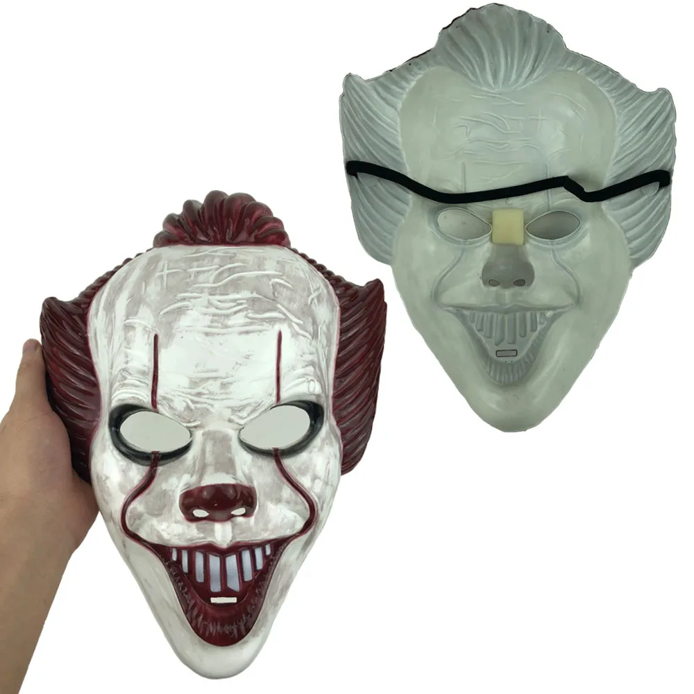 Ужас Pennywise Джокер Маска Косплей это вторая часть Стивен Кинг клоун пластиковые жесткие маски вечеринка Хэллоуин костюм реквизит