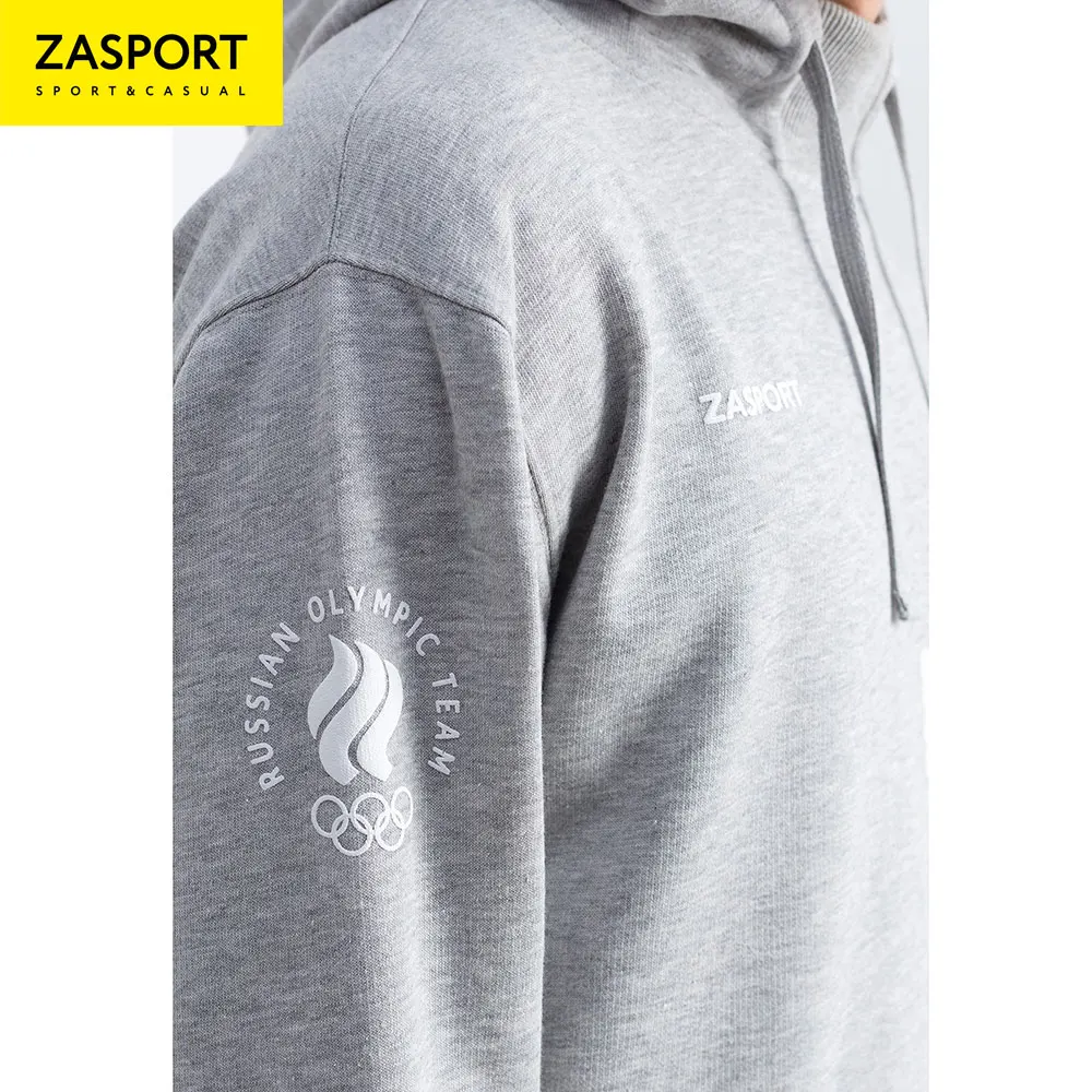 Толстовка Team Russia OUA217-064/001-GRY с капюшоном серая унисекс
