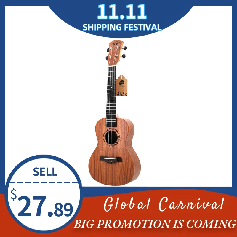 Concert Ukulele Kits 23 Inch Rosewood 4 Strings Hawaiian Mini Guitar With Bag Tuner Capo Strap Sting