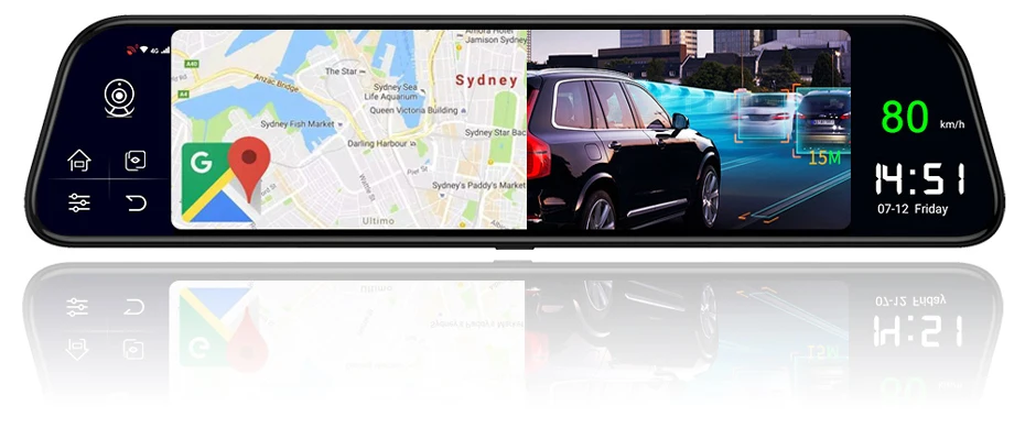 Android Dual 1080P Dash Cam 4G 12 дюймов Автомобильное зеркало заднего вида поток медиа зеркало автомобиля ADAS Super Night авто камера регистратор DVRs