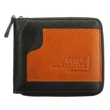 

Retro Men Wallet Leather Short Wallets Folding Patchwork Pattern Male Coin Purse Card Holder Small Purses Carteira Masculina